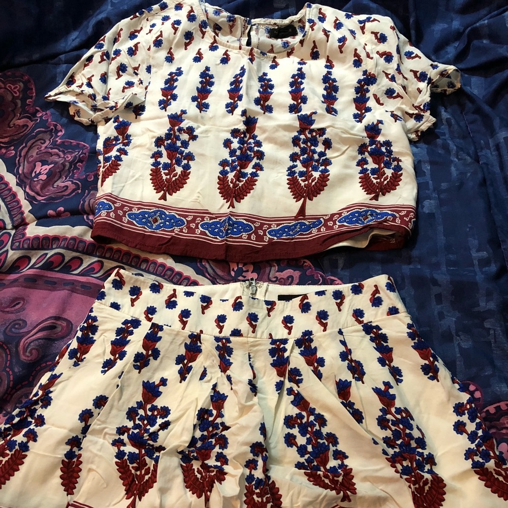 Tribal print shirt and short set